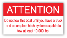 P/N 55720 Attention: Tow Warning Labels