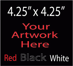 4.25" x 4.25" Red, Black & White Bumper Stickers - 500