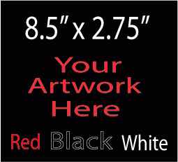8.5 x 2.75" Red, Black & White Bumper Stickers - 250