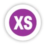 1" Circle "XS" Size Label, Roll of 100