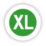"XL" X-Large Size Green 1" Circle roll of 500