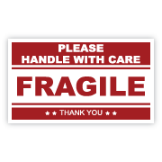 5" x3" "FRAGILE - Handle with Care", Roll of 100 Stickers