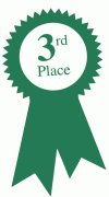 Third Place Green Ribbon Sticker - Pack of 1