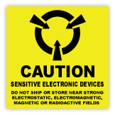 2" x 2" "Caution - Sensitive Electronic Devices" Labels - Roll of 500