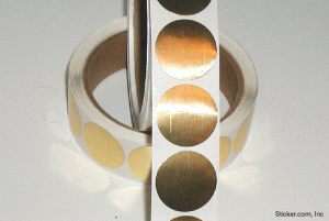 1.75" Circle, Shiny Gold Foil Seals, Roll of 1,000