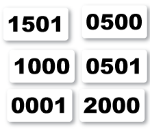 consecutively numbered labels, serial number stickers