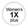 "Women's 1X" White Paper Fabric Safe Stickers, Garment Lables, Size Stickers.