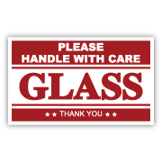 FRAGILE - GLASS HANDLE WITH CARE Sticker Labels