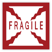 FRAGILE Square Sticker Labels
