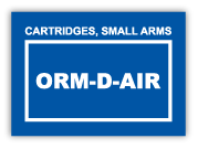 CARTRIDGES, SMALL ARMS ORM-D-AIR Sticker Labels
