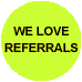 We love referrals stickers