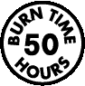 50 Hours Burn Time Stickers