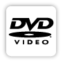 "DVD Video" 1" x 1" Black on White Gloss, Permanent Roll of 1,000