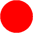 Red fluorescent thermal transfer circle labels.