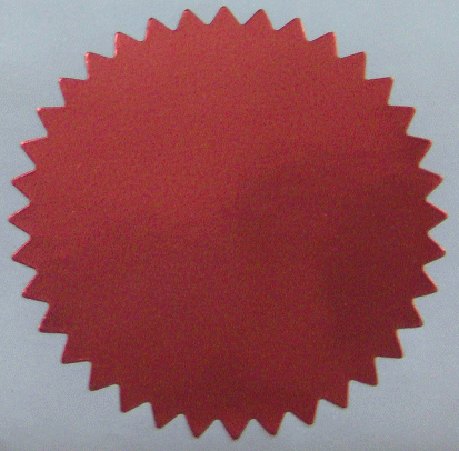 red metallic foil seals