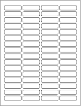 Rectangle Labels for Laser and Inkjet printers, 64 labels per sheet.