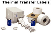 Blank thermal transfer labels for thermal printers.