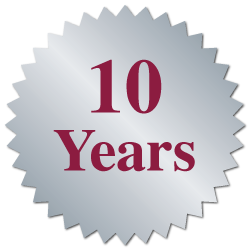 "10 Years" Serrated Edge Stickers