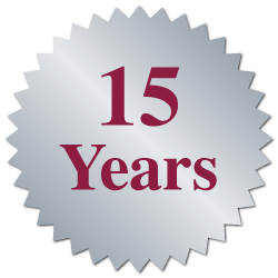 "15 Years" Serrated Edge Stickers