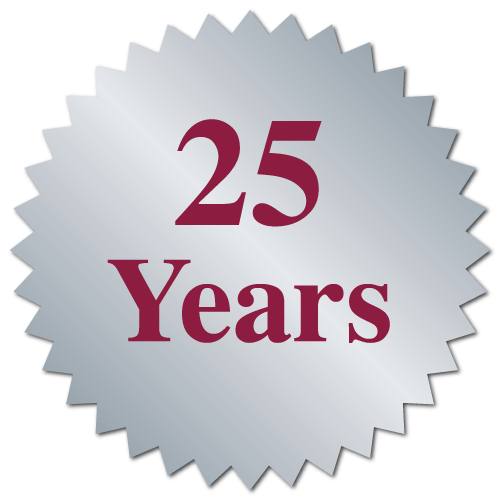 "25 Years" Serrated Edge Stickers