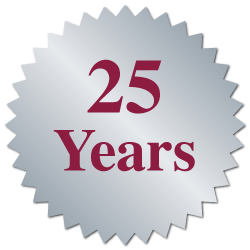 "25 Years" Serrated Edge Stickers