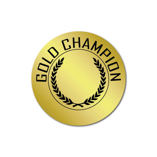 Gold Champion Award Stickers