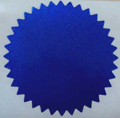 2 Inch Shiny Blue Notary & Certificate Foil Seals Stickers