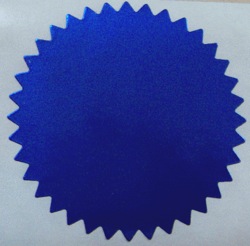 2 Inch Shiny Blue  Notary & Certificate Foil Seals Stickers