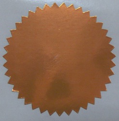 2 Inch Shiny Copper  Notary & Certificate Foil Seals Stickers