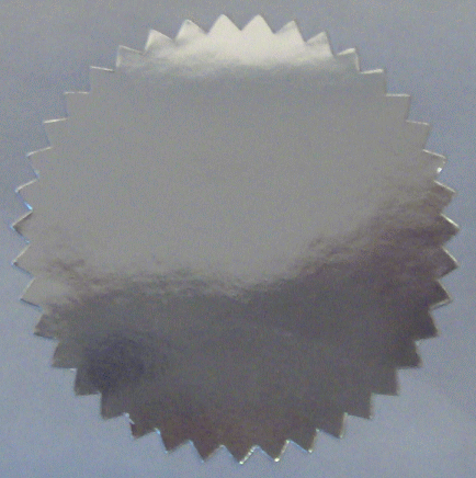 Silver Foil Embossed Stickers 2 Inch - Certificate Wafer Seals