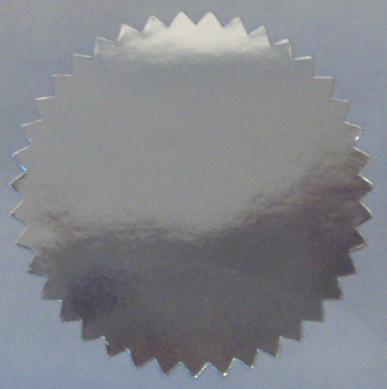 3 Inch Bright Shiny Silver Notary & Certificate Foil Seals Stickers