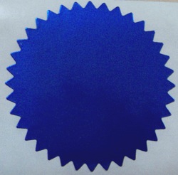 2" Shiny Blue Serrated Edge Foil Circle Stickers