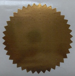 2" Shiny Bronze Serrated Edge Foil Circle Stickers