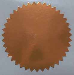 2" Shiny Copper Serrated Edge Foil Circle Stickers