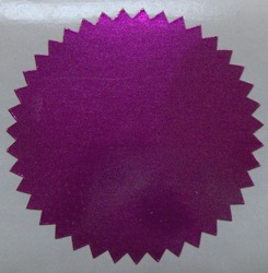 2" Shiny Purple Serrated Edge Foil Circle Stickers
