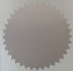 2" Dull Matte Silver Serrated Edge Foil Circle Stickers