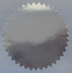 2" Bright Shiny Silver Serrated Edge Foil Circle Stickers