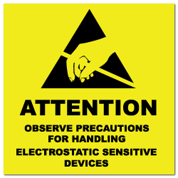 4" x 4" Attention Electrostatic Sensitive Devices Labels