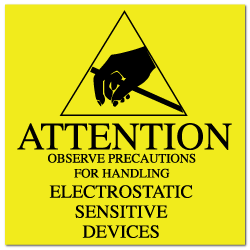 2" x 2" Attention Electrostatic Sensitive Devices Labels