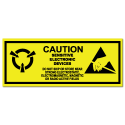 2" x 5" Caution Sensitive Electronic Devices Labels