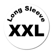 "XX Large Long Sleeve" White Rectangle Stickers