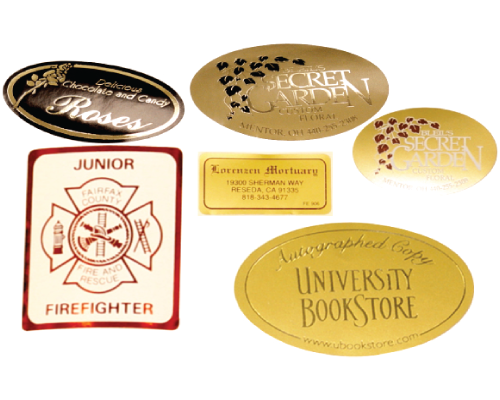 Custom Hot Foil Stamped labels, multiple Sizes, Shapes, Materials and Foil Colors Available at Sticker.com