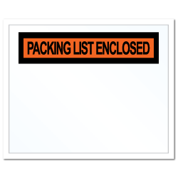 "Packing List Enclosed" Sticker Envelopes