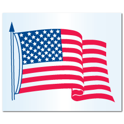 4.25" x 3.5" Static Cling American Flag Stickers