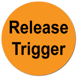 "Release Trigger" Fluorescent Orange Circle Stickers