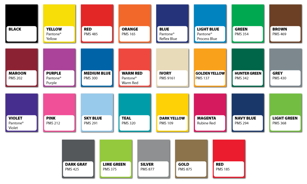 Pantone Matching System Color Chart