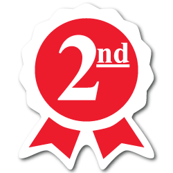 "Second Place" Ribbon Award Stickers