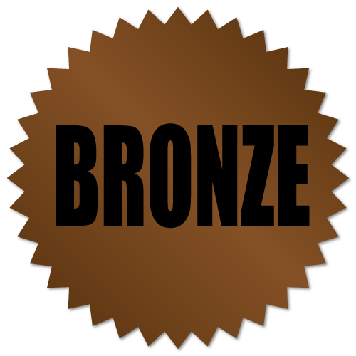2 Inch Burst Bronze Award Labels on Metallic Foil, Roll of 100