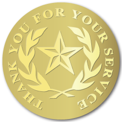 Thank you for your Service Embossed Award Stickers
