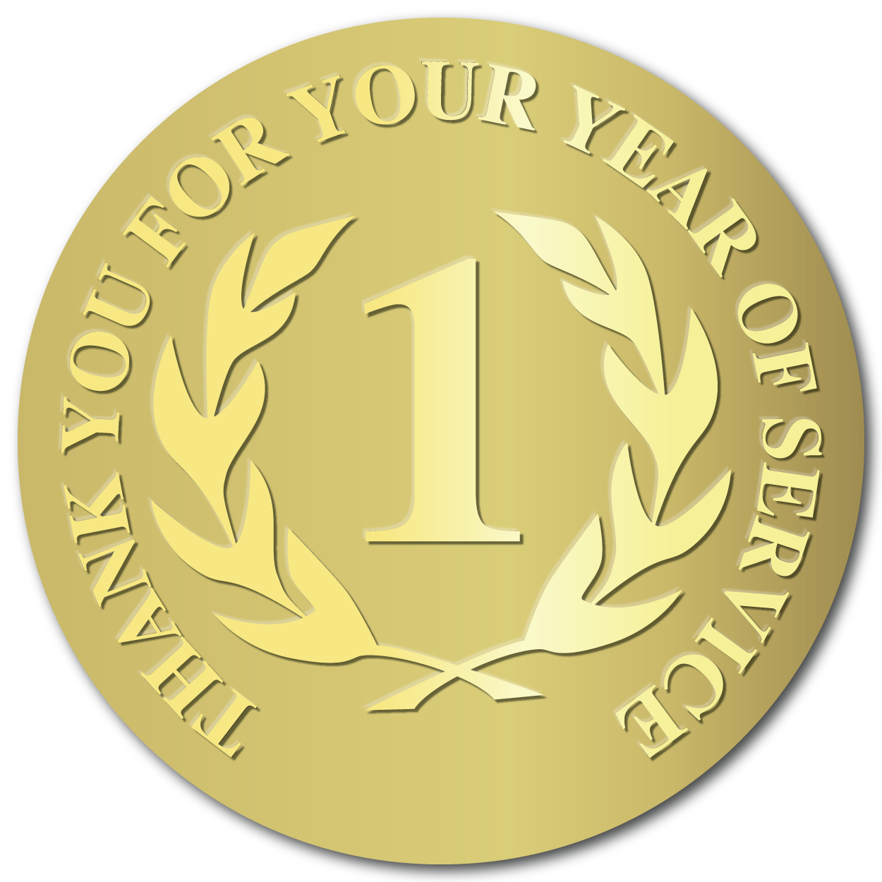 1 Year Embossed Award Stickers